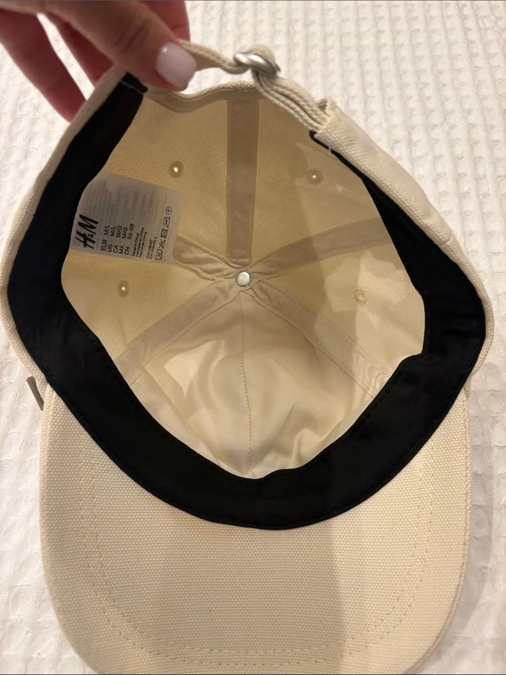 H&M Cream Canvas Baseball Cap
